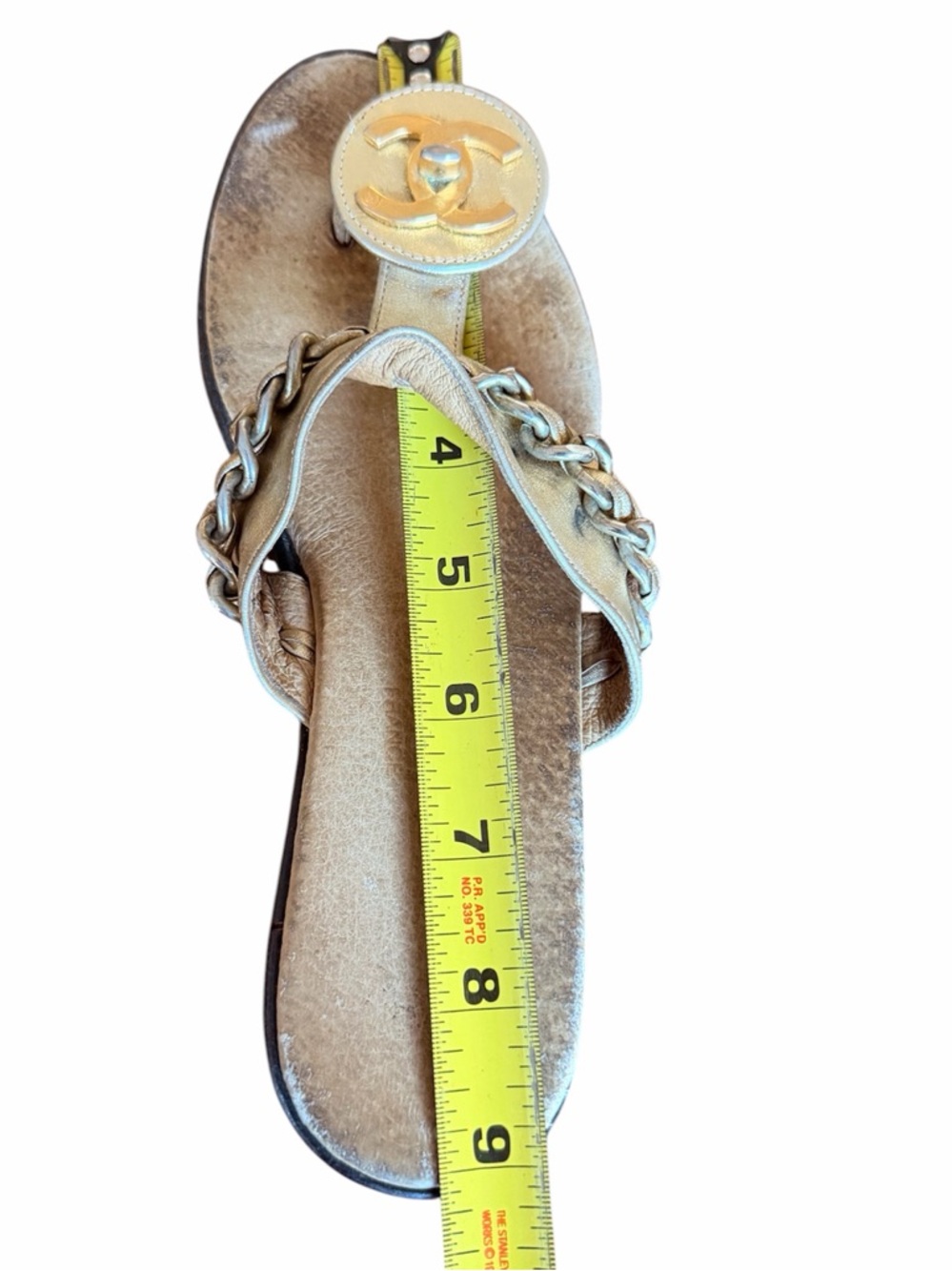 CHANEL Sandals Coco Mark Turn lock Chain Sandals size 6 - Picture 12 of 14